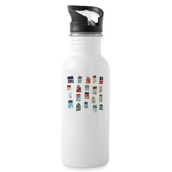 Houses - Water bottle with straw - white - Right