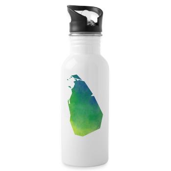 sri lanka - Water bottle with straw - white - Right