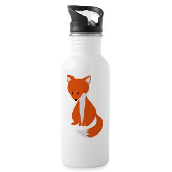 Fuchs - Trinkflasche mit integriertem Trinkhalm - Weiß - Rechts