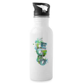 ELECTRO - Trinkflasche mit integriertem Trinkhalm - Weiß - Rechts