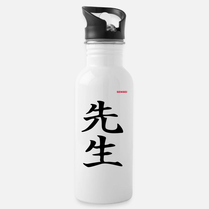 SENSEI - "Martial Arts" collection - Water bottle with straw - white
