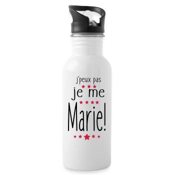 Je Me MARIe,citations,message,mariage - Gourde avec paille intégrée - blanc - Droite