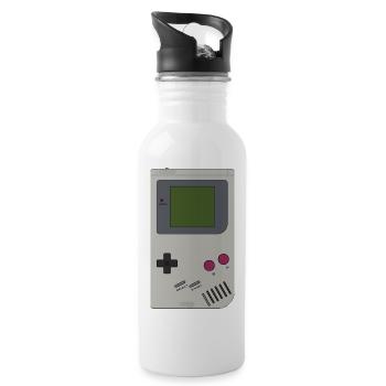 Game Boy Batteries not included! - Water bottle with straw - white - Right