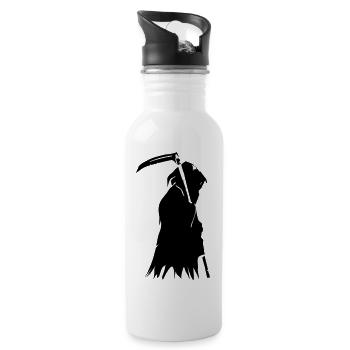 Sensenmann - Trinkflasche mit integriertem Trinkhalm - Weiß - Rechts
