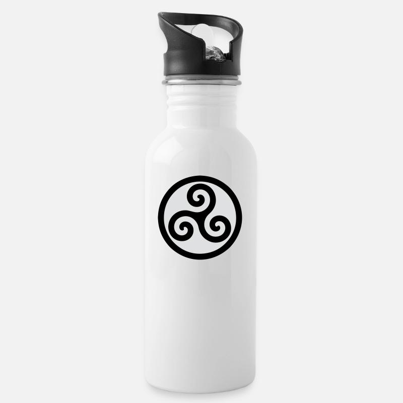 celtic symbol - Trinkflasche mit integriertem Trinkhalm - Weiß