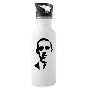 H. P. Lovecraft - Trinkflasche mit integriertem Trinkhalm - Weiß - Rechts
