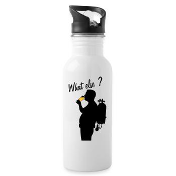 Tauchen und Bier! Was sonst? - Trinkflasche mit integriertem Trinkhalm - Weiß - Rechts
