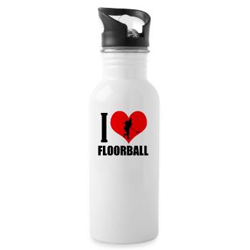 Floorball - Gourde avec paille intégrée - blanc - Droite