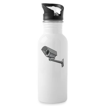 Überwachungskamera - Trinkflasche mit integriertem Trinkhalm - Weiß - Rechts