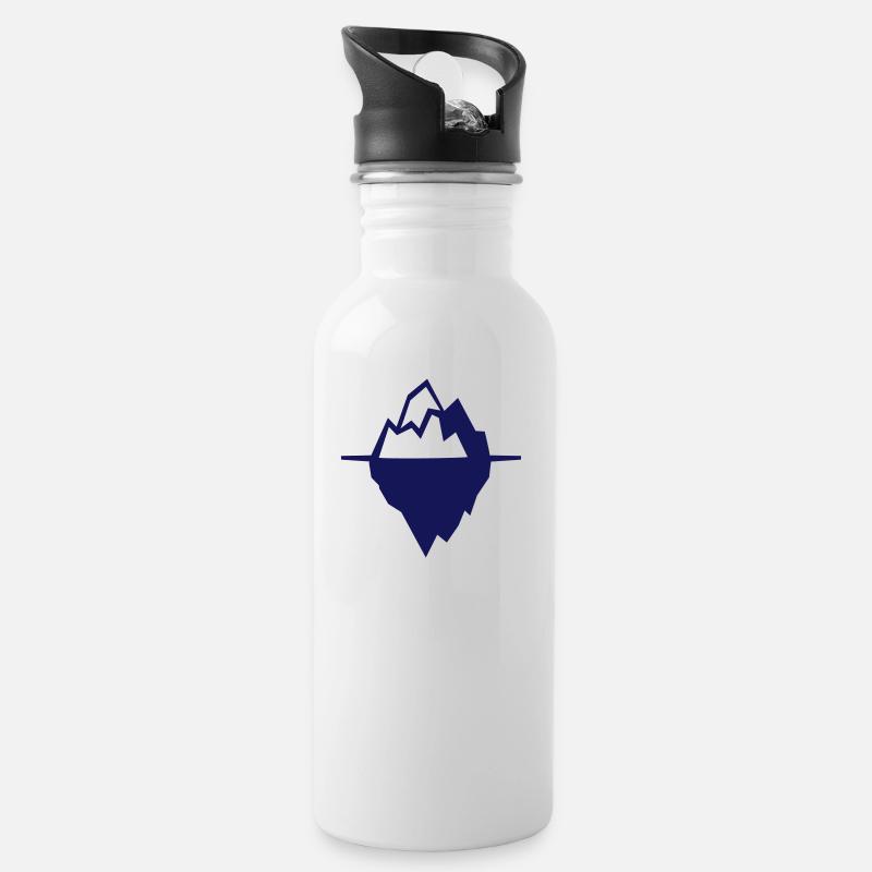 Eisberg Arktis Klimaschutz Erderwärmung Geschenk - Trinkflasche mit integriertem Trinkhalm - Weiß