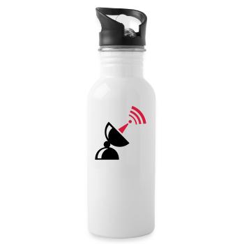 Funkstation für Nerds - Trinkflasche mit integriertem Trinkhalm - Weiß - Rechts