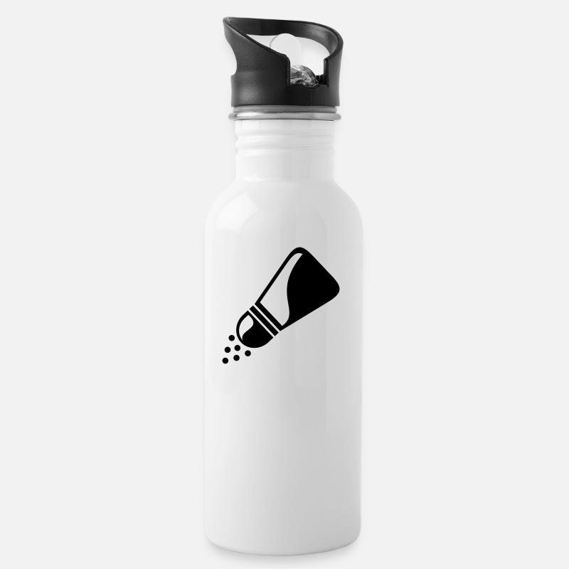 Salière, cadeau poivrière pour chefs - Gourde avec paille intégrée - blanc