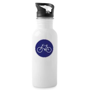 bicycle mountain bike cyclist mountainbike fahrrad - Trinkflasche mit integriertem Trinkhalm - Weiß - Rechts