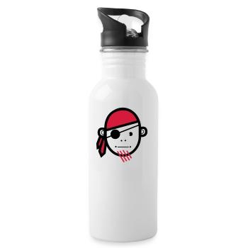 Pirate | pirates | pirates | boucaniers | marin - Gourde avec paille intégrée - blanc - Droite