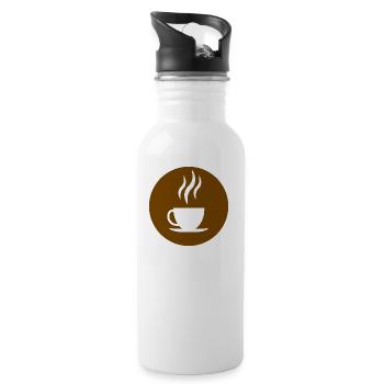 coffee cup beans cafe mug pot coffee beans95 - Water bottle with straw - white - Right