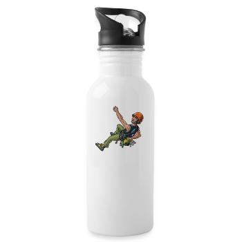 Rock climber ( Sport climber ) 2 - Water bottle with straw - white - Right