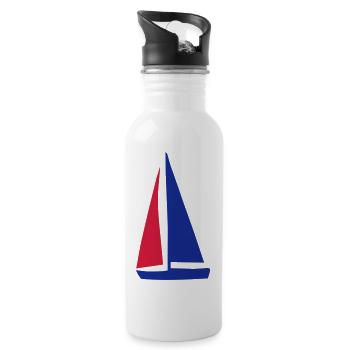 Segelboot - Trinkflasche mit integriertem Trinkhalm - Weiß - Rechts