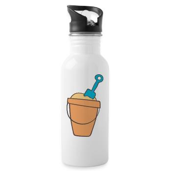 Beach bath with shovel - Water bottle with straw - white - Right