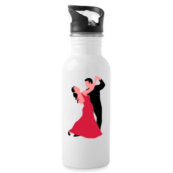 tanzpaar_f_3c - Trinkflasche mit integriertem Trinkhalm - Weiß - Rechts