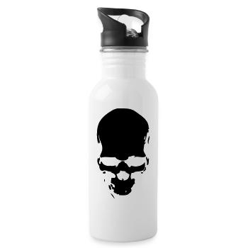 death head skull Pirate2 - Water bottle with straw - white - Right