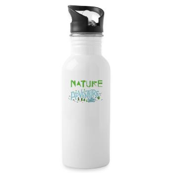 Aventure nature - Gourde avec paille intégrée - blanc - Droite