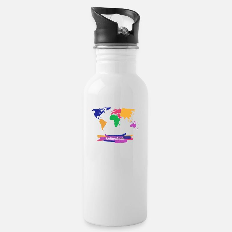 Discoverer voyage du monde - Gourde avec paille intégrée - blanc