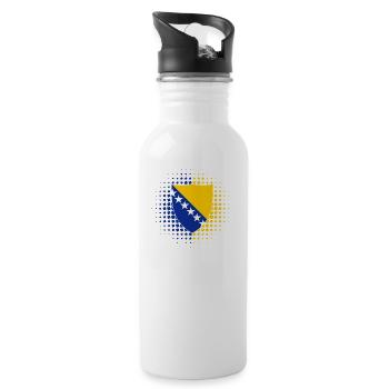 Bosnien - Trinkflasche mit integriertem Trinkhalm - Weiß - Rechts