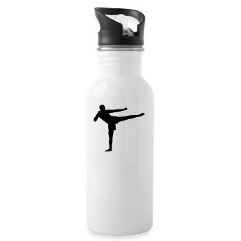 Kickboxer - Trinkflasche mit integriertem Trinkhalm - Weiß - Rechts