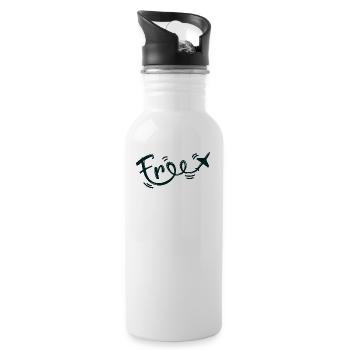 Free freedom fly free - Water bottle with straw - white - Right