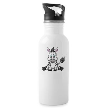 Baby Zebra - Trinkflasche mit integriertem Trinkhalm - Weiß - Rechts