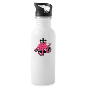Octopus - octopus - anchor - Water bottle with straw - white - Right