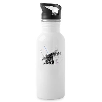 Electric Sky - Trinkflasche mit integriertem Trinkhalm - Weiß - Rechts