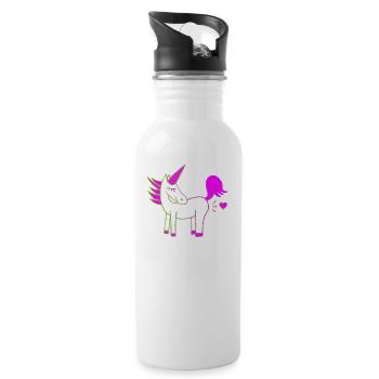 Coeur de Licorne Licorne - Gourde avec paille intégrée - blanc - Droite