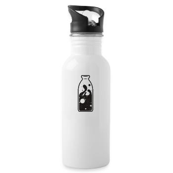 Milchstraße Weltraum Geschenk Flasche Planeten All - Trinkflasche mit integriertem Trinkhalm - Weiß - Rechts