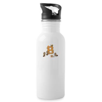 Beaver Dam - Engineer - Gift - Water bottle with straw - white - Right