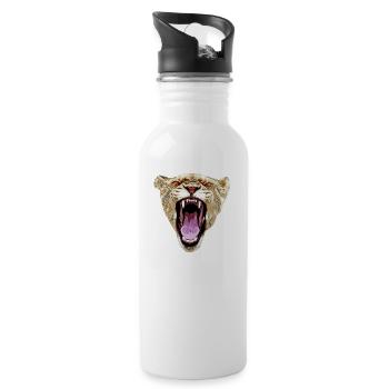 gxp afrikan lioness - afrikanische löwin vectorart - Trinkflasche mit integriertem Trinkhalm - Weiß - Rechts