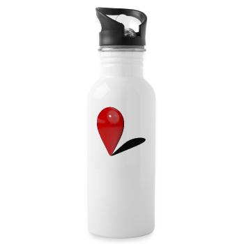 You are here - Water bottle with straw - white - Right