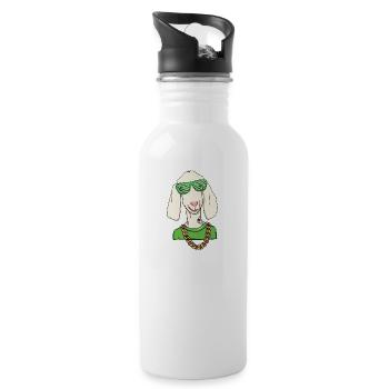 Goat Hiphop - Goat - HipHop - Water bottle with straw - white - Right