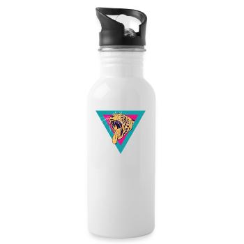 Leopard - Trinkflasche mit integriertem Trinkhalm - Weiß - Rechts