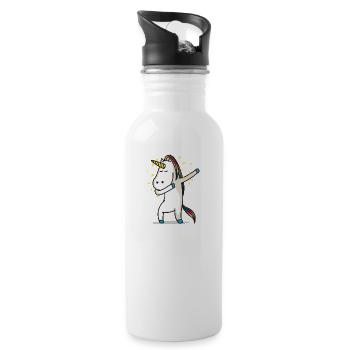Unicorn Dab - Gourde avec paille intégrée - blanc - Droite