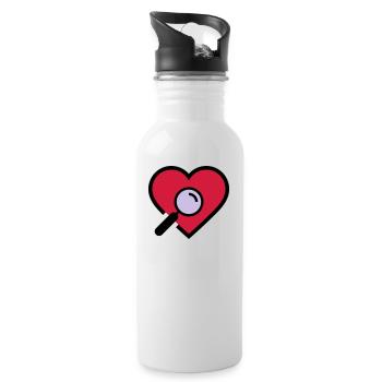 Herzuntersuchung Lupe - Trinkflasche mit integriertem Trinkhalm - Weiß - Rechts