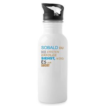 Motivation - Trinkflasche mit integriertem Trinkhalm - Weiß - Rechts