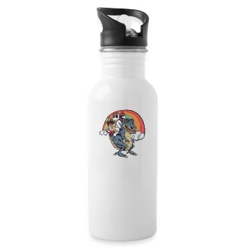 T-shirt mess under the rainbow - Water bottle with straw - white - Right