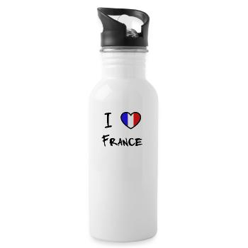 France - Trinkflasche mit integriertem Trinkhalm - Weiß - Rechts