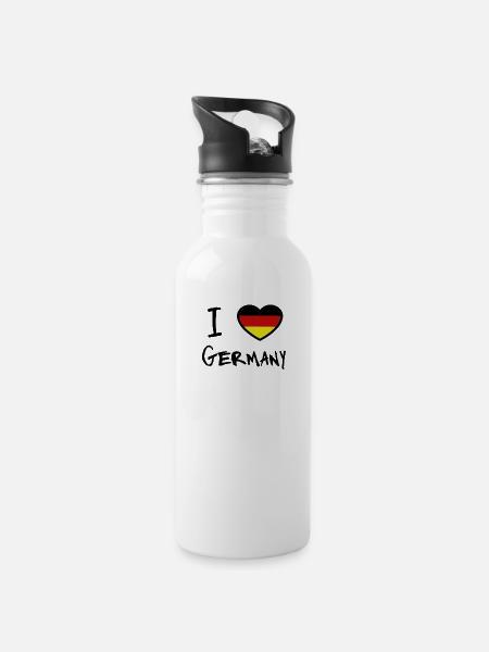 Germany - Trinkflasche mit integriertem Trinkhalm - Weiß