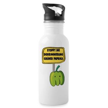 paprika - Trinkflasche mit integriertem Trinkhalm - Weiß - Rechts
