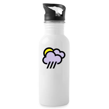 nuageux avec icône de chills icône météo - Gourde avec paille intégrée - blanc - Droite