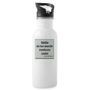 Mathe! Intelligent. Geschenk / Geschenkidee - Trinkflasche mit integriertem Trinkhalm - Weiß - Rechts