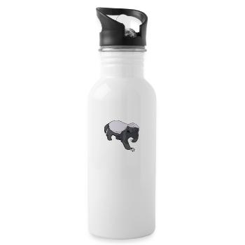 Honig Dachs - Trinkflasche mit integriertem Trinkhalm - Weiß - Rechts