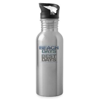 Strand - Trinkflasche mit integriertem Trinkhalm - Lightsilver - Rechts